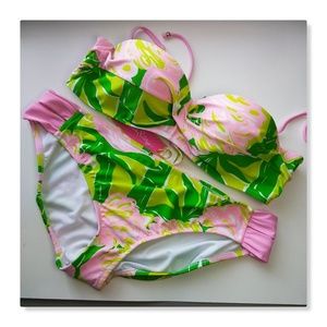 Lilly Pulitzer Floral XXL Fan Dance Bikini NWT